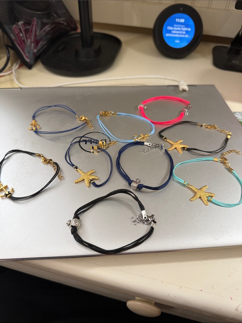 Nautical adjustable string bracelets.  Never worn! Adorable    Multiple colors